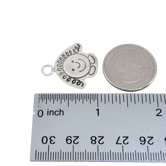 Save the Children Curly Hair Charm Pendant | Vintage Mexico Sterling Silver 925 - Picture 5 of 5